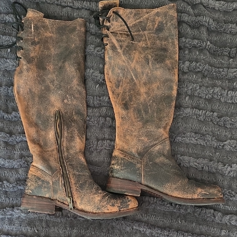 Bedstu Vintage Leather Knee-High Boots